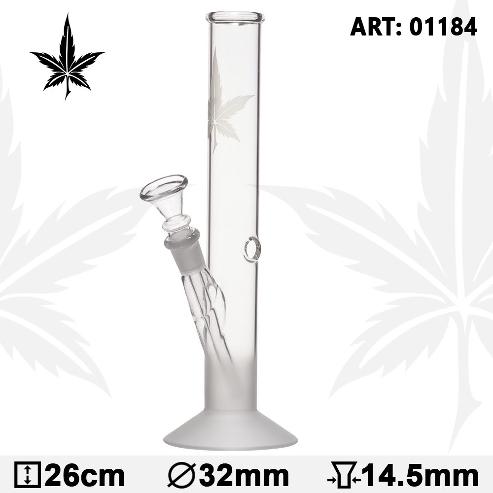 Skleněný bong Sand Leaf 26cm, průměr 32mm