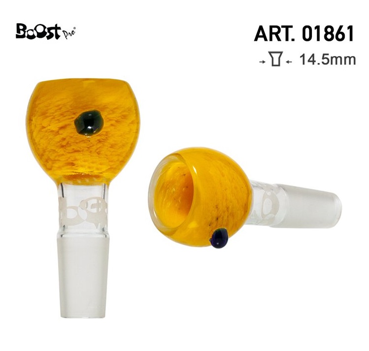Skleněný kotlík k bongu Boost, žlutý, 14.5mm